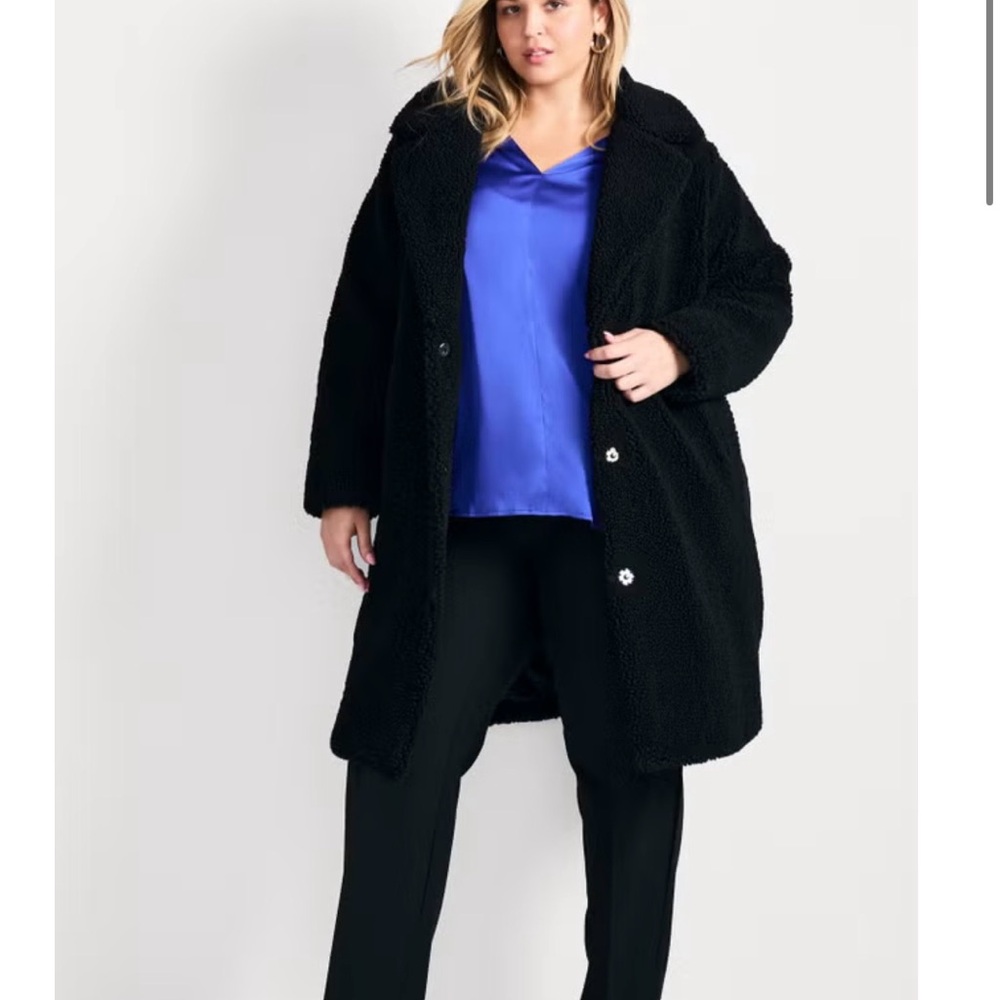 BCBGeneration- Teddy Longline Coat - Plus Size - 2x